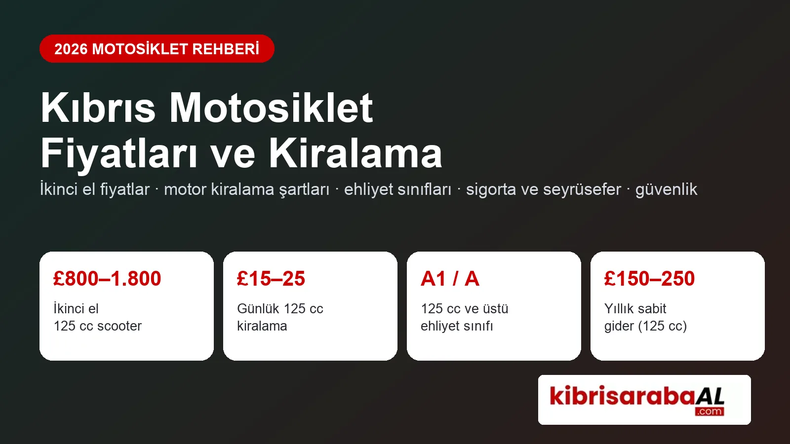 Kıbrıs Motosiklet Rehberi 2026: Fiyatlar, Motor Kiralama, Ehliyet Sınıfları ve Masraflar