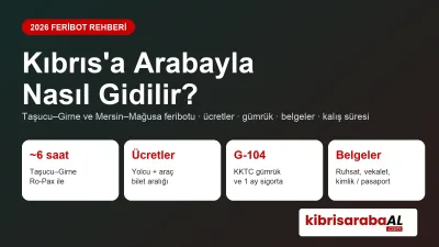 Kıbrıs'a Arabayla Nasıl Gidilir? 2026 Feribot Rehberi: Taşucu–Girne, Mersin–Mağusa, Ücretler ve Gümrük