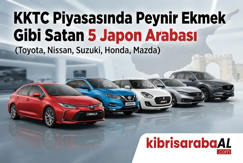 KKTC Piyasasında Peynir Ekmek Gibi Satan 5 Japon Arabası (Toyota, Nissan, Suzuki, Honda, Mazda)