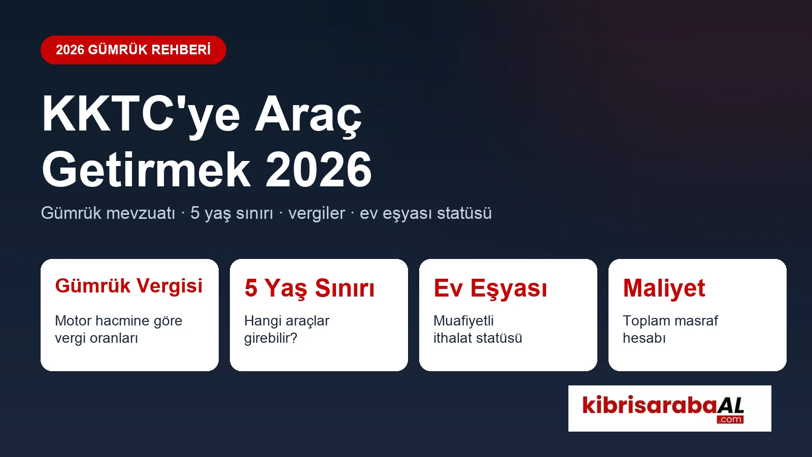 KKTC’ye Araç Getirmek 2026: Gümrük Mevzuatı, Yaş Sınırı ve Vergiler